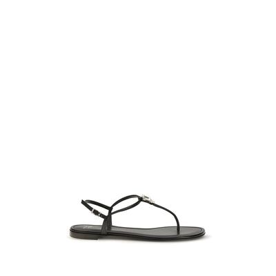 Sandale plate negre Giuseppe Zanotti