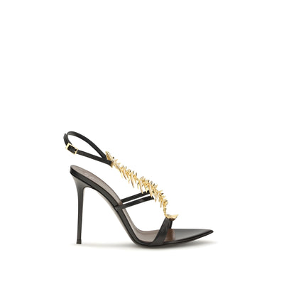 Sandale cu toc înalt Giuseppe Zanotti negre din piele