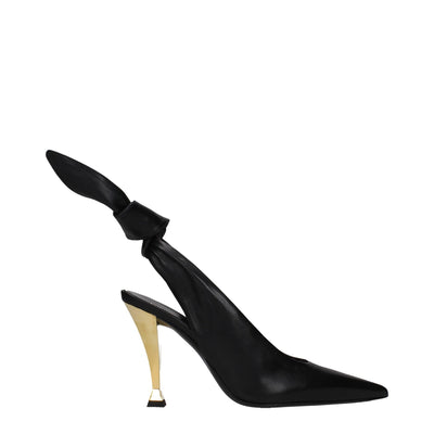 Pantofi stiletto Givenchy negri din piele cu toc înalt
