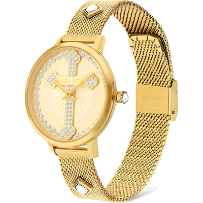 Police Gold Stainless Steel Dress Watch