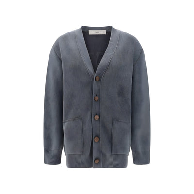 Golden Goose Cardigan Gri din Bumbac