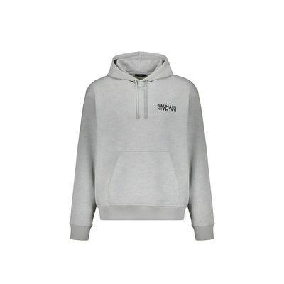 Balmain Grey Cotton Hoodie