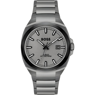 Ceas elegant Hugo Boss gri din oțel inoxidabil