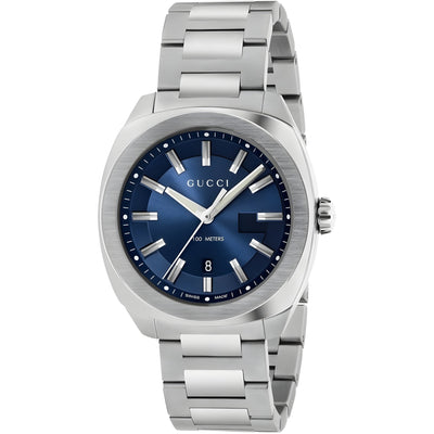 Ceas elegant Gucci gri din oțel inoxidabil