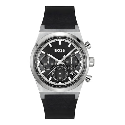 Ceas Hugo Boss gri din piele