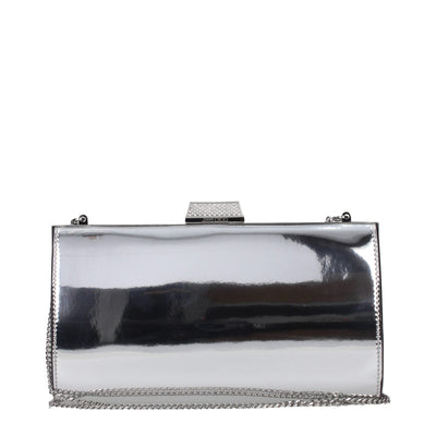 Poșetă clutch Jimmy Choo din piele gri