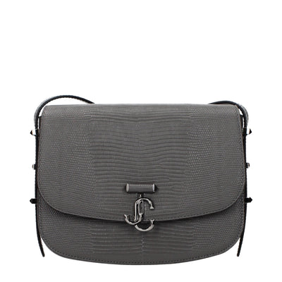 Geantă crossbody Jimmy Choo din piele gri