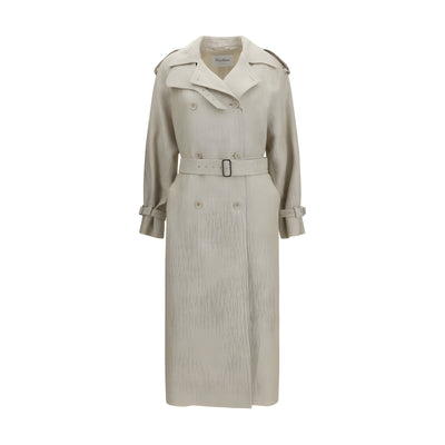Max Mara Brown Linen Trench Coat