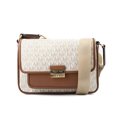 Geantă Crossbody Michael Kors din Pânză Bej