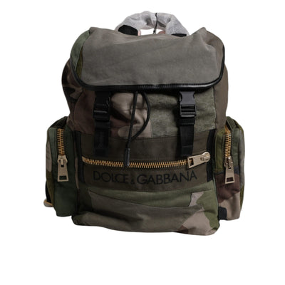 Rucsac școlar Dolce & Gabbana Military Green Patchwork