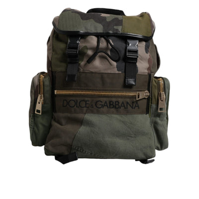 Geantă rucsac de călătorie Dolce & Gabbana Military Green Patchwork