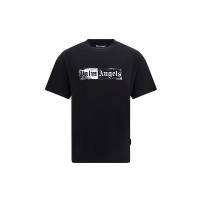 Tricou Palm Angels negru din bumbac cu logo ștampilă