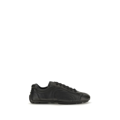 Sneakers low top Prada negri din piele