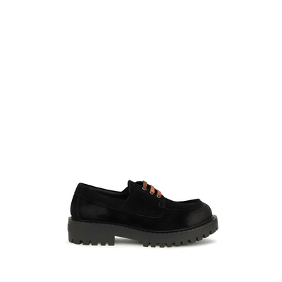 Mocasini Prada negri din piele întoarsă
