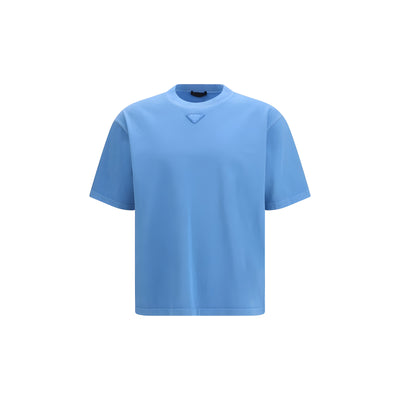 Tricou albastru din bumbac Prada