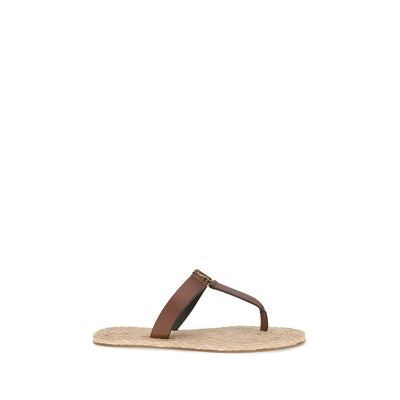 Sandale plate maro Saint Laurent