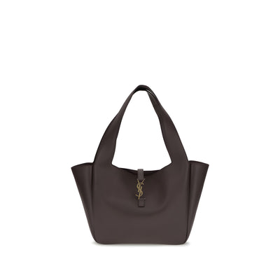 Geantă de umăr Saint Laurent din piele de vițel maro