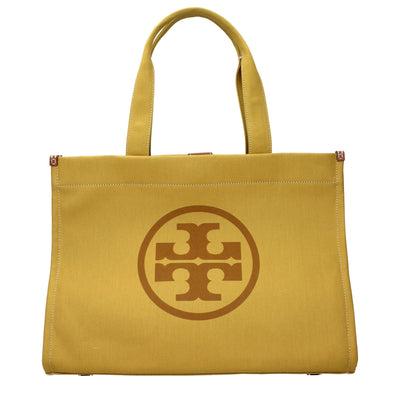 Geantă de umăr Tory Burch din material textil galben