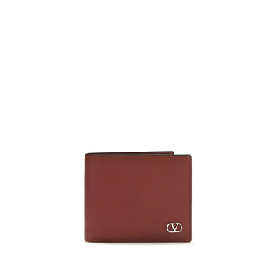 Valentino Garavani Bordeaux Leather Wallet