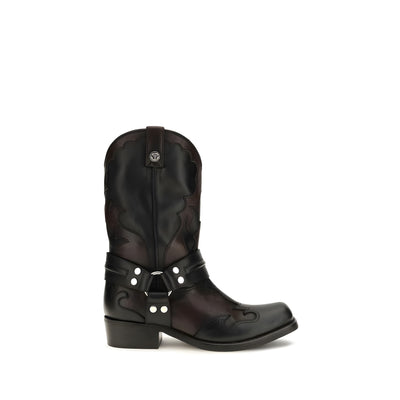 Versace Ghete Negre din Piele