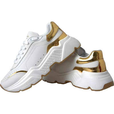 Adidași din piele Dolce & Gabbana White Gold DAYMASTER