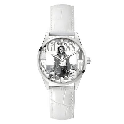 Ceas de damă Guess White Leather