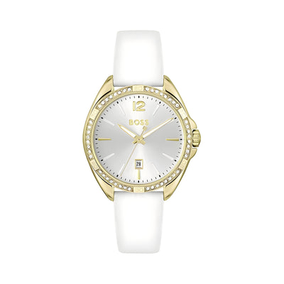 Hugo Boss White Stainless Steel Dress Watch