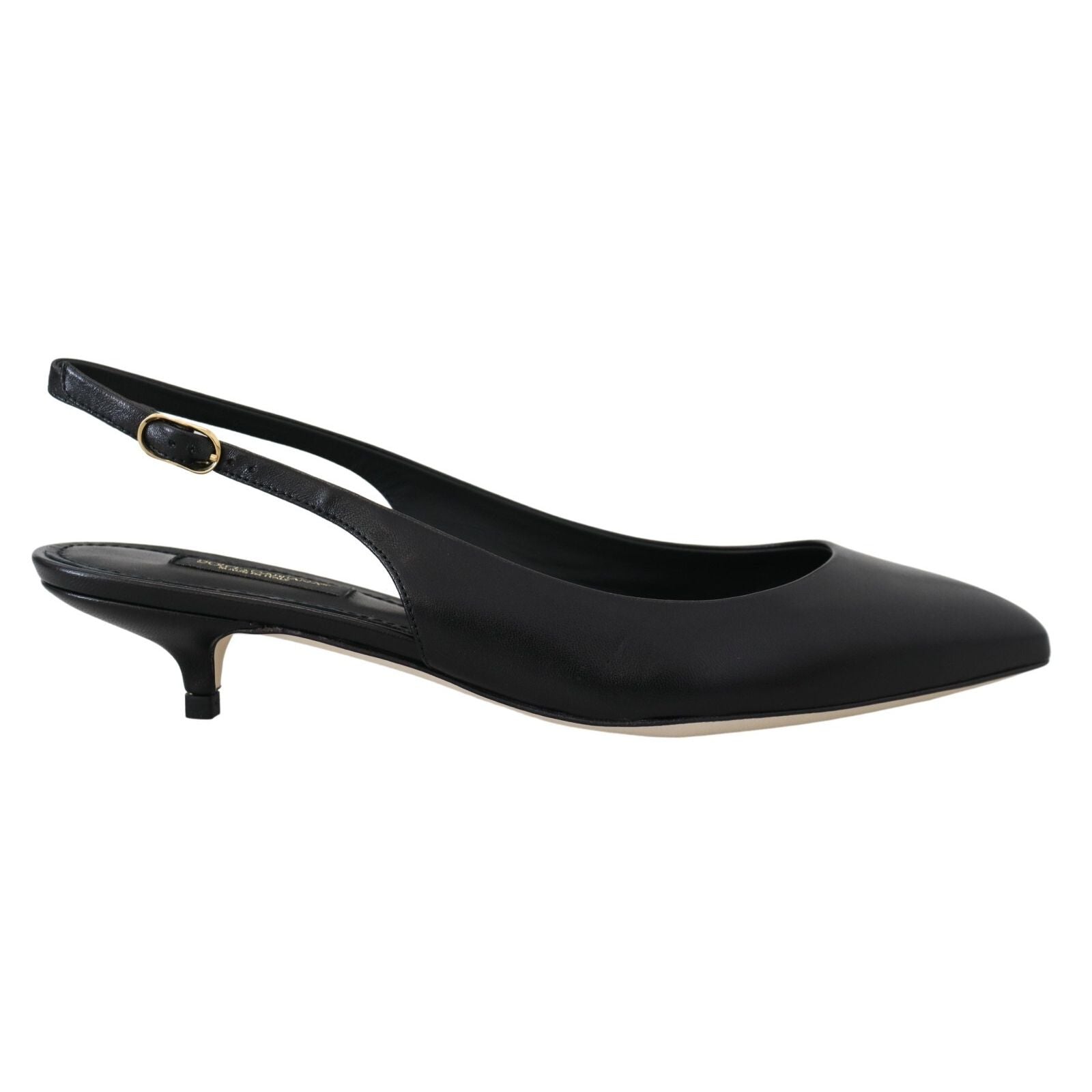 Pantofi slingback din piele neagră Dolce & Gabbana