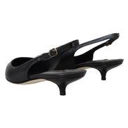 Pantofi slingback din piele neagră Dolce & Gabbana