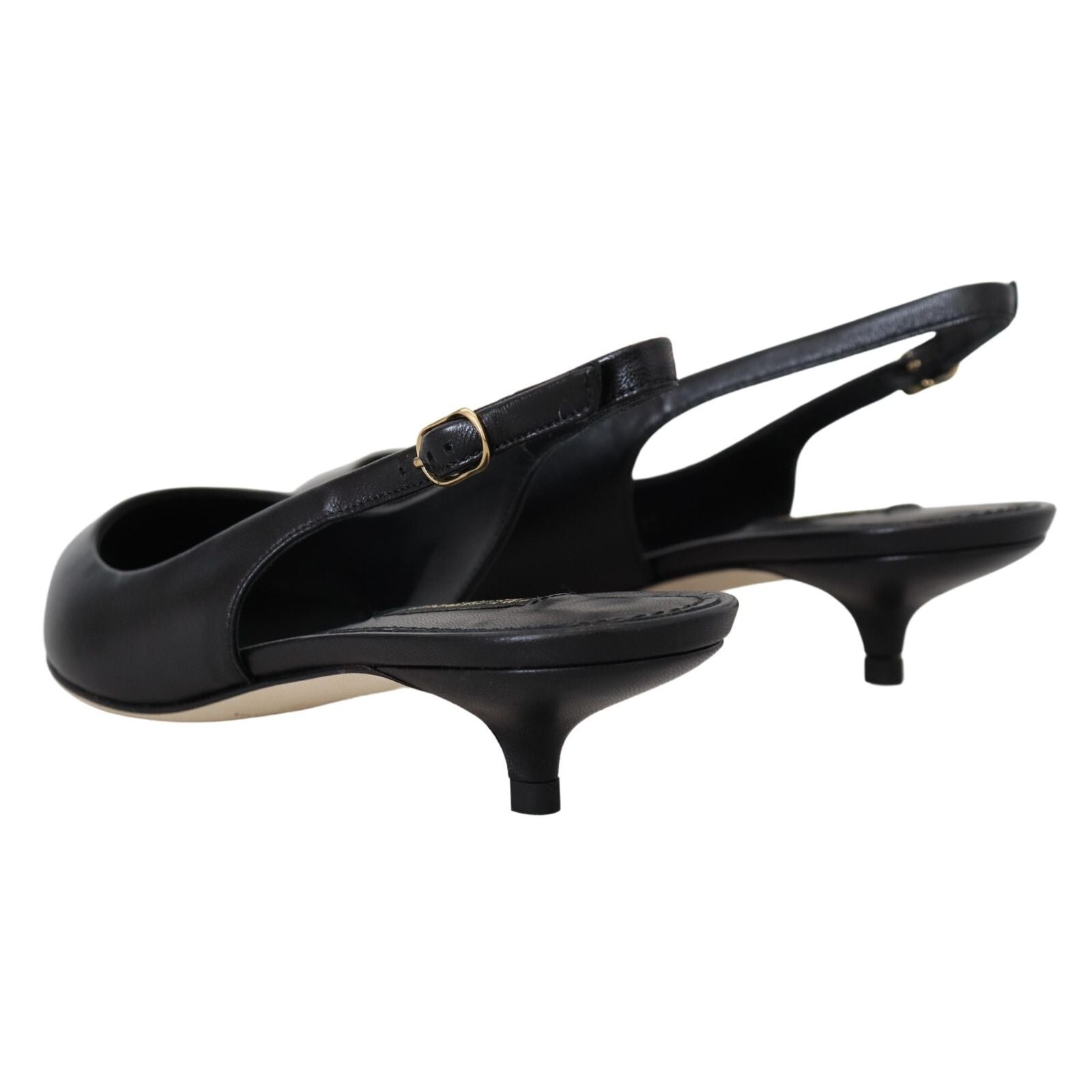 Pantofi slingback din piele neagră Dolce & Gabbana