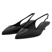 Pantofi slingback din piele neagră Dolce & Gabbana
