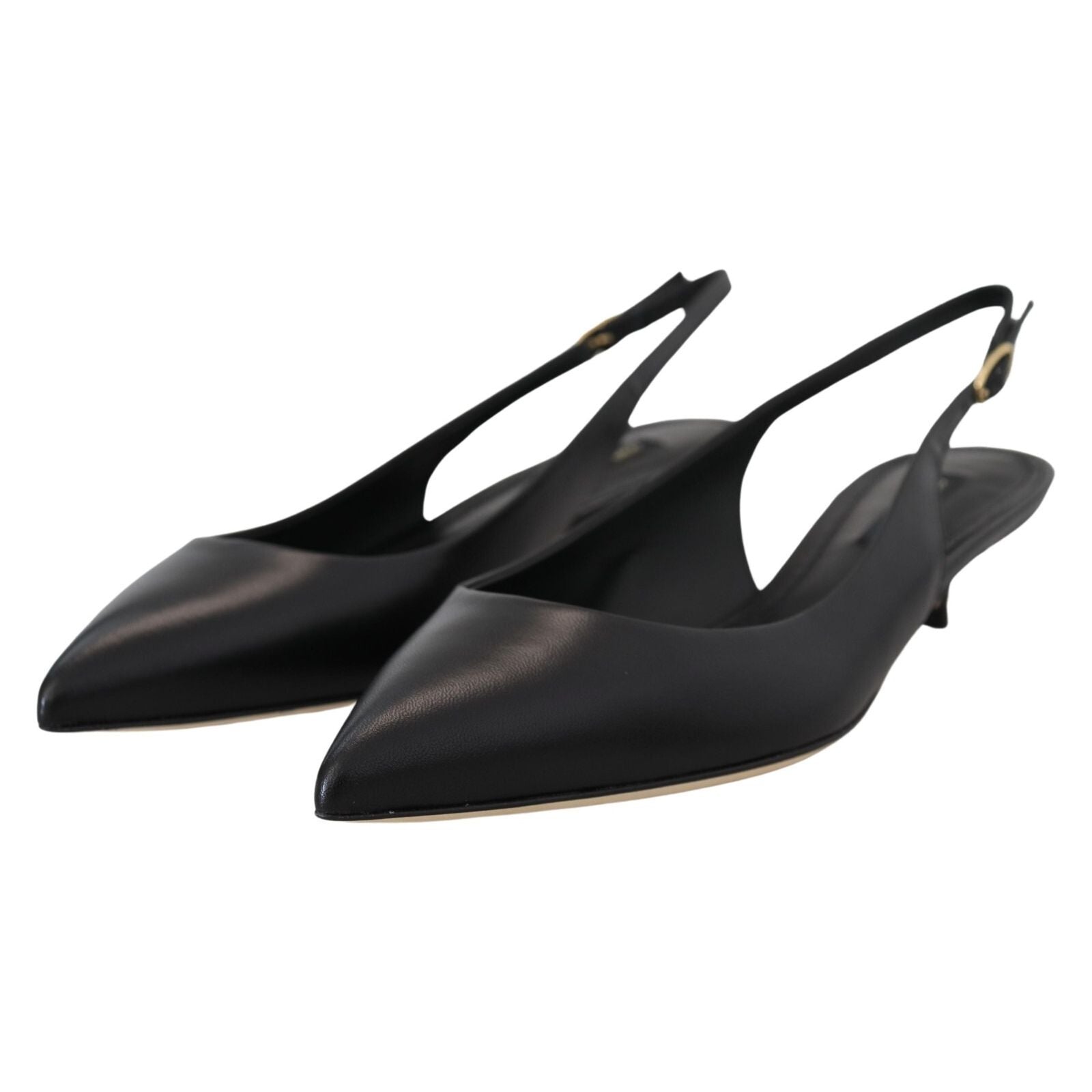 Pantofi slingback din piele neagră Dolce & Gabbana