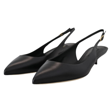 Pantofi slingback din piele neagră Dolce & Gabbana