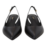 Pantofi slingback din piele neagră Dolce & Gabbana