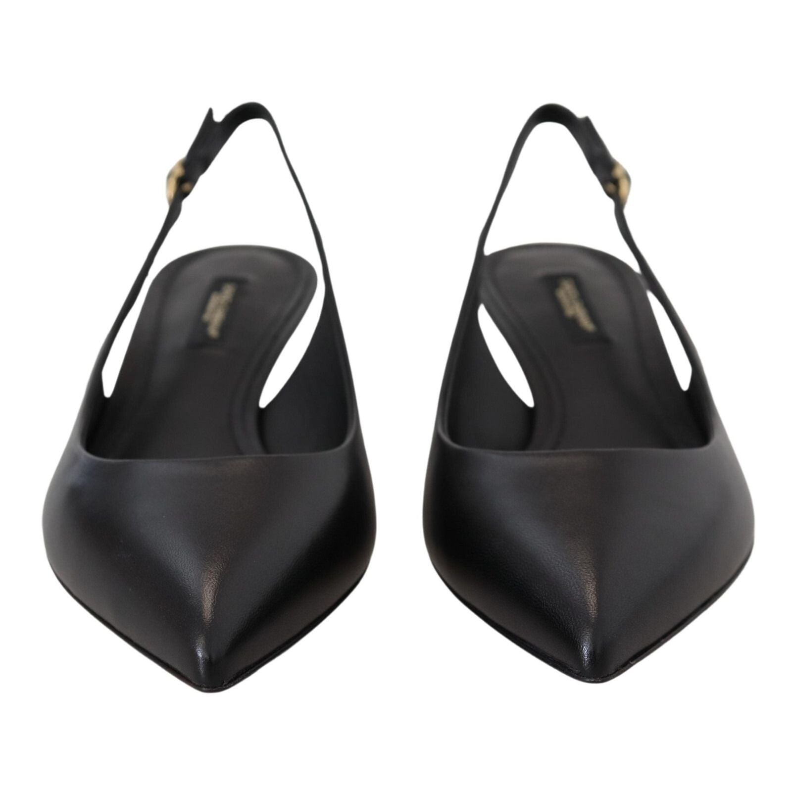 Pantofi slingback din piele neagră Dolce & Gabbana