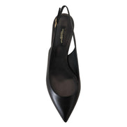 Pantofi slingback din piele neagră Dolce & Gabbana