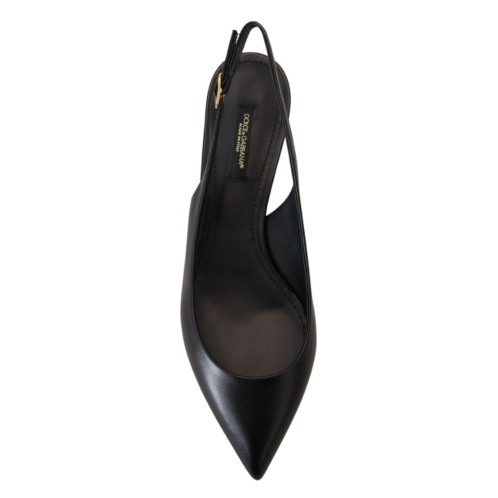 Pantofi slingback din piele neagră Dolce & Gabbana