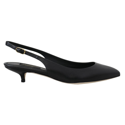 Pantofi slingback din piele neagră Dolce & Gabbana