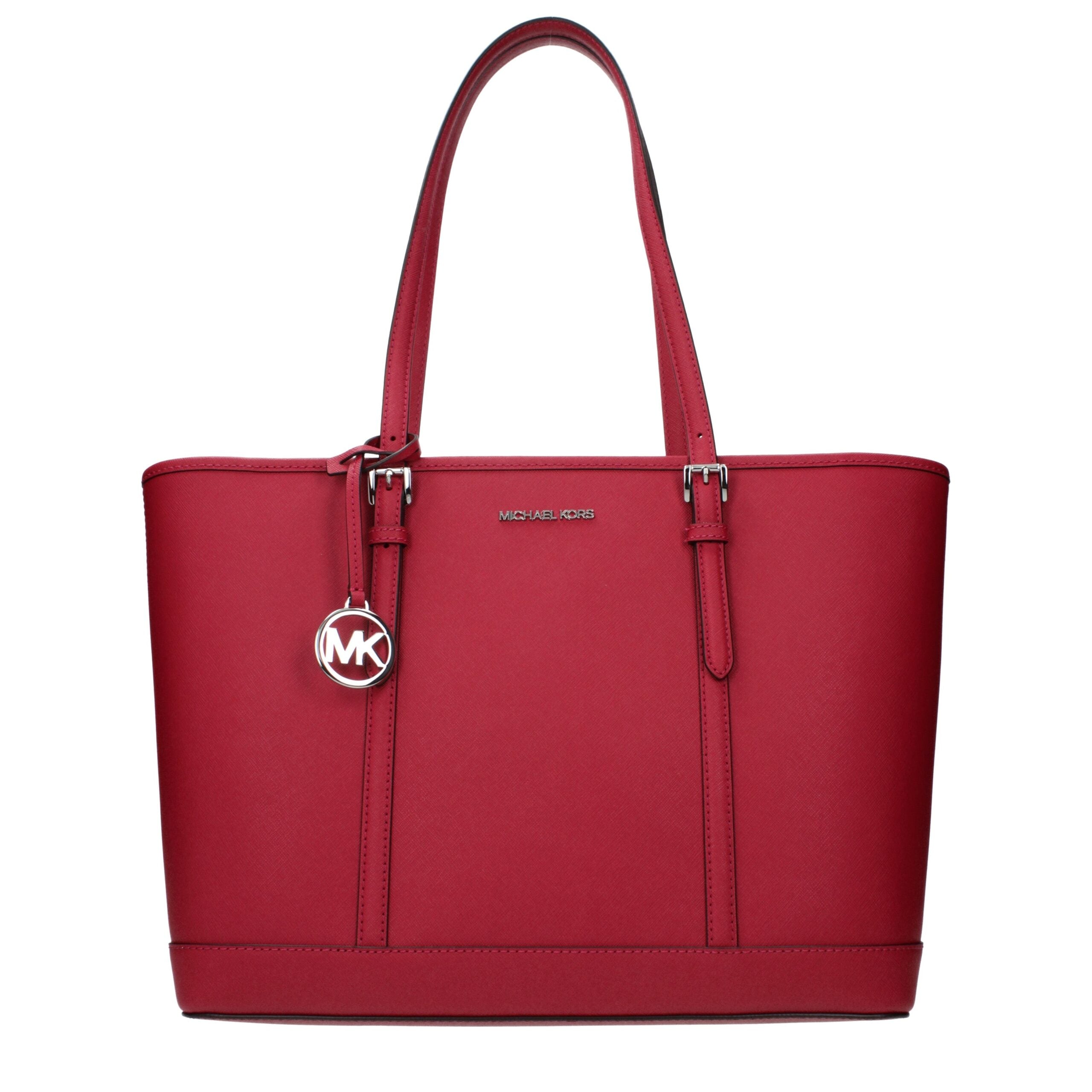 Geantă de umăr din piele roșie Michael Kors