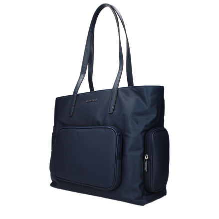 Geantă de umăr Michael Kors din material textil albastru
