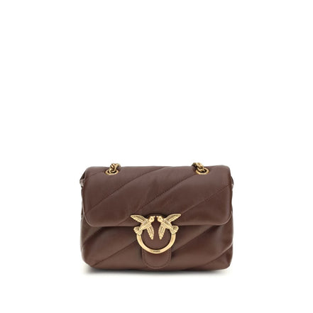 PINKO Brown Calf Leather Shoulder Bag