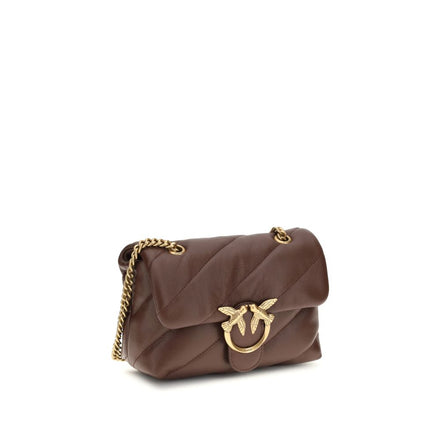 PINKO Brown Calf Leather Shoulder Bag