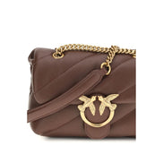 PINKO Brown Calf Leather Shoulder Bag