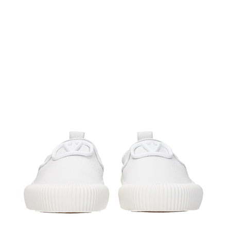 Valentino Garavani White Leather Slip-On Loafers