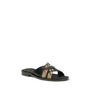 Sandale plate Burberry negre