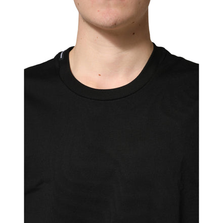 Dolce & Gabbana Black Cotton Crewneck Short Sleeve T-Shirt