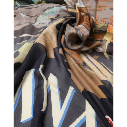 Dolce & Gabbana Multicolor Taormina Modal Shawl 130cm x 130cm Scarf
