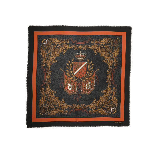 Eșarfă Dolce & Gabbana cașmir multicolor cu imprimeu crestă 272cm x 132cm