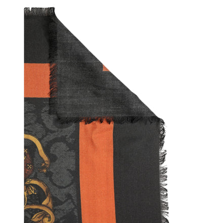 Eșarfă Dolce & Gabbana cașmir multicolor cu imprimeu crestă 272cm x 132cm
