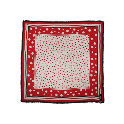 Dolce & Gabbana Red Polka Dot Print Square Stole 130cm x 130cm Scarf